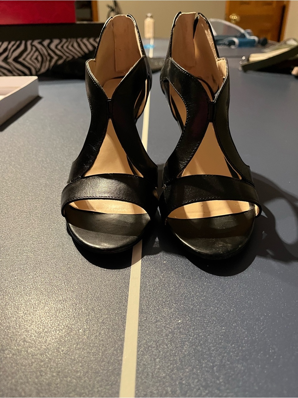 Nine West Black Strappy Cutout High Heels